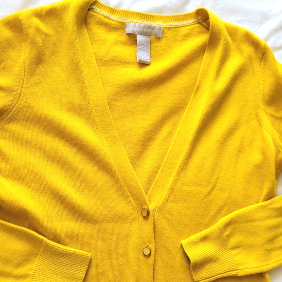 Banana Republic Golden Yellow Knit Cardigan Sweater size S - Picture 7 of 13